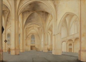 Interiören i Cunera -kyrkan i Rhenen